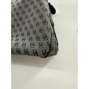 Dooney & Bourke Signature Monogram Jacquard Satchel Gray‎ Black Shoulder Bag thumbnail 8