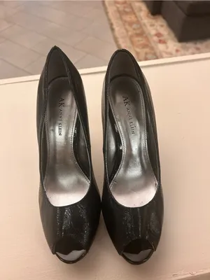 Anne Klein Black Peep-Toe Stiletto Pumps 8 M thumbnail 4