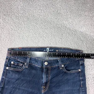 7 For All Mankind‎ The Skinny Jeans Women 31x29 Dark Wash Denim Stretch Pants thumbnail 3