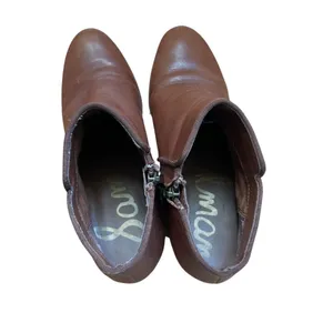 Sam Edelman Petty Leather side zip ankle bootie women’s‎ size 7 brown thumbnail 9