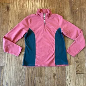 The North Face red quarter zip fleece pullover M thumbnail 2
