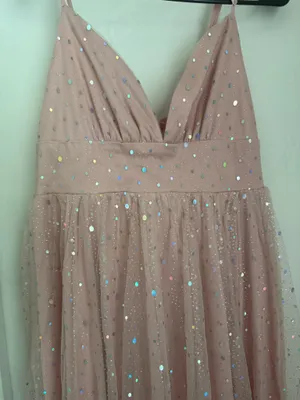 SheIn Pink sparkly maxi dress with silver sequins thumbnail 2