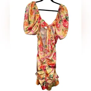 FOR LOVE & LEMONS Versilla Mini Dress in Peach size L‎ thumbnail 8