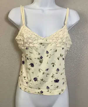 Victoria's Secret True Vintage Y2K 100% Cotton Cream Babydoll Camisole L‎ Fairy thumbnail 1