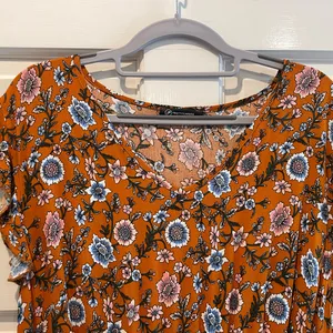 PrettyGarden Ruffle Cap Sleeve Floral Hi-Low Maxi Dress‎ Brown Size XXL (18) thumbnail 3