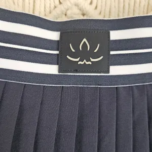 Beyond Yoga If You Pleats Tipped Elastic Mini Skirt Navy Striped Waist XL NEW thumbnail 8