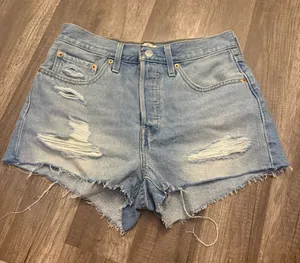 Levi’s 501 Original Distressed Denim Shorts NWOT thumbnail 1