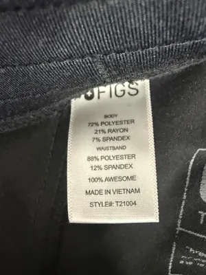 FIGS Kade Scrub Pants Size M Black Straight Leg Technical Collection thumbnail 4