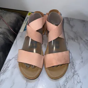 Sorel Ella Sandal Women 9.5 Pink Leather Elastic‎ Ankle Strap Open Toe Boho thumbnail 3