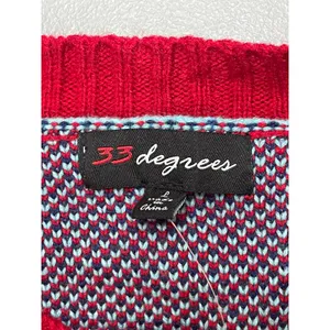 NEW 33 Degrees Merry & Bright Multicolor Christmas Holiday Sweater Top Size L thumbnail 7