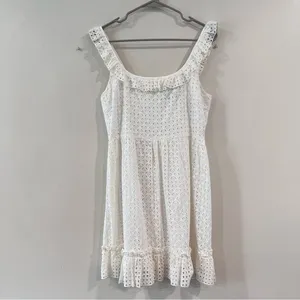 Lulus Make‎ a Wish White Eyelet Ruffled Mini Dress MEDIUM thumbnail 5