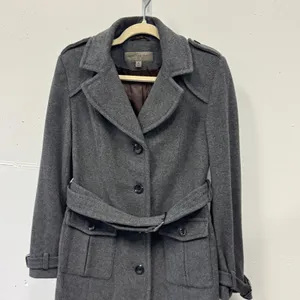 Marc New York Andrew Marc Gray Wool Blend Belted Overcoat Coat Jacket Womens 8 thumbnail 4