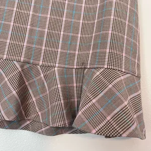 Sunday Best Aritzia Ruffe Trim Side Zip Mini Skirt Tan Glen Check Plaid 6 thumbnail 3