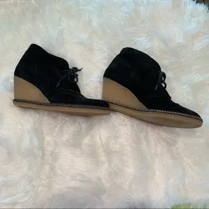 J.‎ Crew black wedge booties leather suede size 8 thumbnail 3