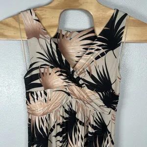 Soft Surroundings Palm Print Maxi Dress Medium Petite‎ MP Vacation Beach Cruise thumbnail 2