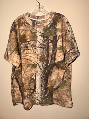 Fleece Factory Camo Tee Brown Size L thumbnail 1