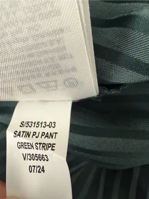GapBody Satin PJ Pant M Green Stripe Pajama Pants Elastic Drawstring NWT(A911) thumbnail 15