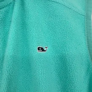 Vineyard Vines Sea Foam Green Soft Fleece Vest whale logo women’s size medium thumbnail 9