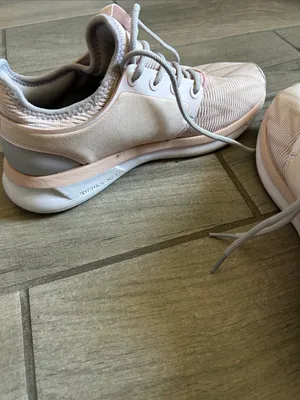 KURU Women's Pale Pink Knit Lace-Up Sneakers thumbnail 8