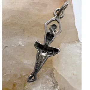 Vintage 925 Sterling Silver Ballerina Dancer Charm Pendant 0.90g thumbnail 2
