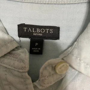 Talbots light denim long sleeve shirt, button down thumbnail 4