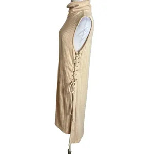 Anthropologie lace up side ‎ Maxi Turtleneck Sweater Tank Size Sz M thumbnail 6