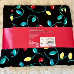 Holiday Time‎ Womens Pajama Set Black Merry and Bright Christmas Lights Size S thumbnail 3