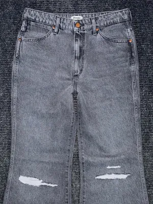 Wrangler Womens Heart Patch Wanderer Flare Jeans High Rise Black 28 x 34 Western thumbnail 4