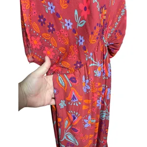 NWT EASEL Women’s Boho Red Multi Floral Maxi Dress thumbnail 6