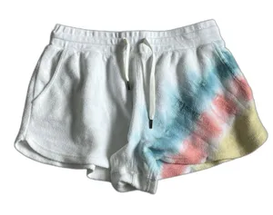 Feat Shorts Women's Medium Blanket Blend Fleece Pull On Drawstring Waist Pockets White thumbnail 1