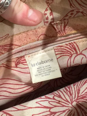 LIZ CLAIBORNE Vintage 90s Cottagecore Pink Floral Cream Canvas Shoulder Bag thumbnail 2