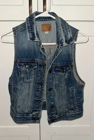 American Eagle Outfitters Jean Vest Denim thumbnail 1