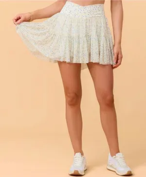 NWT! Blogilates Viral Taylor Swift Popflex Ballerina Skirt Skort White Floral XS thumbnail 1