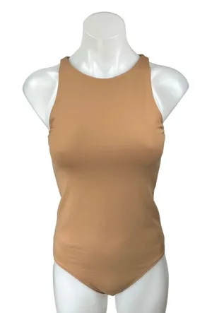 Abercrombie & Fitch Soft A&F Tan Sleeveless Cami Camisole Tank Bodysuit Top S thumbnail 1