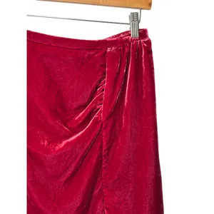 Anthropologie Montie Connie Velvet Mini Skirt size 2‎ Jewel Tone Ruched thumbnail 6