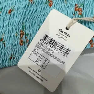 Free people x Rhythm swim Georgia smocked slim line bandeau Top thumbnail 5