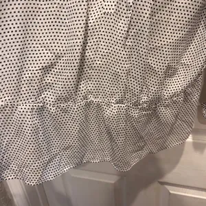 LOFT Women's Blouse Top‎ L White Black Square Dot Tie Neck Long Sleeve Career thumbnail 5