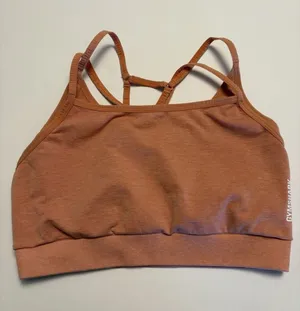 Gymshark Sports Bra Women Medium Orange Strappy Back Athletic Workout Activewear thumbnail 1