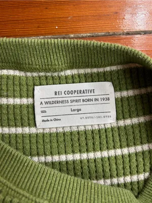 REI Co-op Women’s 100% Cotton Striped Knit Sweater Sz L 👽💚 thumbnail 6