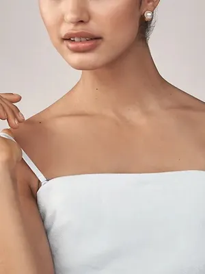 Anthropologie Strapless White Maxi Dress - Minimalist Summer Slip SZ Medium thumbnail 5