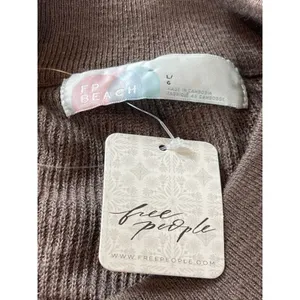 Free People FP Beach Oversized Pullover Sweater Brown Cotton Blend Stretch NWT L thumbnail 6