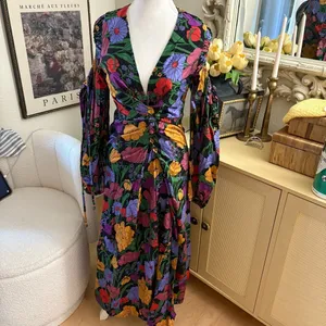 FARM RIO Bucolic Garden Sleeve Cut Out Dress Floral Maxi Size‎ XS thumbnail 6