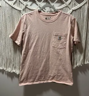 Carhartt Women's Short-Sleeve Pocket Tee in Blush Pink thumbnail 1