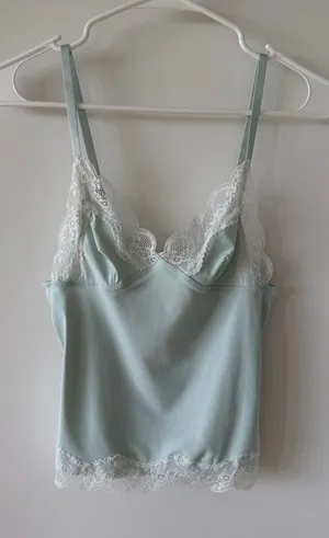 NWT Lioness Dos Fitted Cami in Pale Blue / Mint thumbnail 1