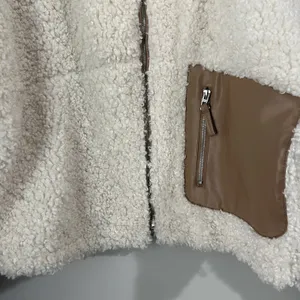 Blank NYC‎ Women's Large Bomber Jacket Faux Shearling Sherpa Vegan Leather Trim thumbnail 5