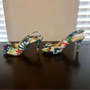 Kelly & Katie Floral Heels Open Toe with Bow Size 6 thumbnail 9