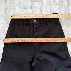 Annie Wear Raw Hem Black Cargo Wide Leg Cropped Jeans Edgy Utility Streetwear M thumbnail 6