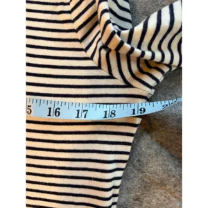 Lauren Ralph Lauren Striped Long Sleeve Top XL Brown‎ Cream Elbow Patch Zipper thumbnail 5