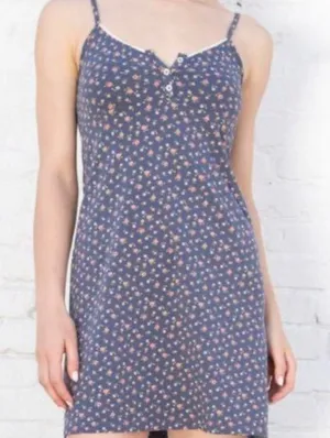 Brandy Melville Blue Floral Mini Dress one size thumbnail 1