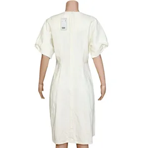COS Puff Sleeve Organic Cotton Denim Mini Dress, White, 12 (US) thumbnail 10